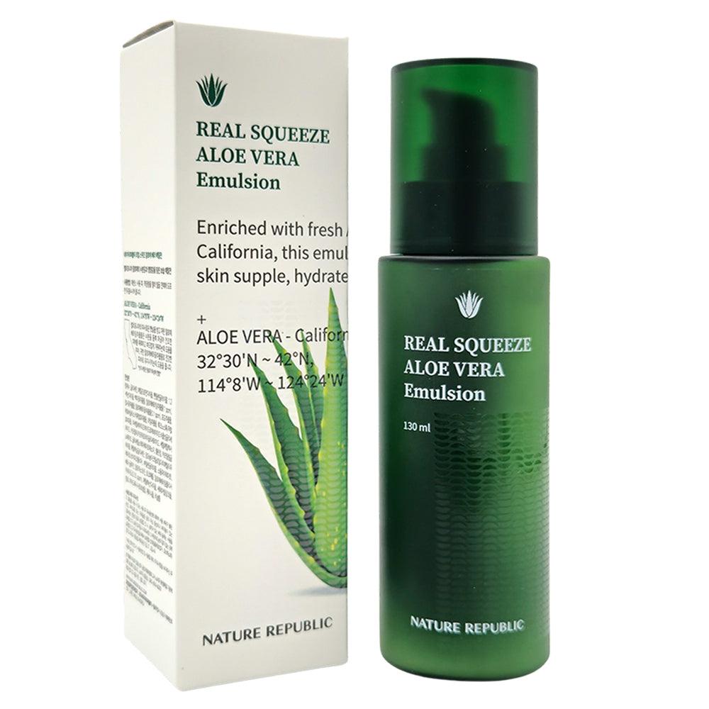 NATURE REPUBLIC] Real Squeeze Aloe Vera (Toner 150ml / Emulsion 130ml /  Essence 50ml / Cream 55ml / Balm 25g) – StyleFollow