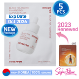 5pcs❤️[INNISFREE] Black Tea Youth Enhancing Ampoule Mask 28ml