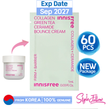 60pcs/60ml❤️[INNISFREE] Collagen Green Tea Ceramide Bounce Cream 1ml (Sample Sachet)
