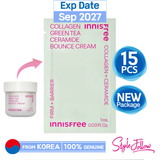 15pcs/15ml❤️[INNISFREE] Collagen Green Tea Ceramide Bounce Cream 1ml (Sample Sachet)