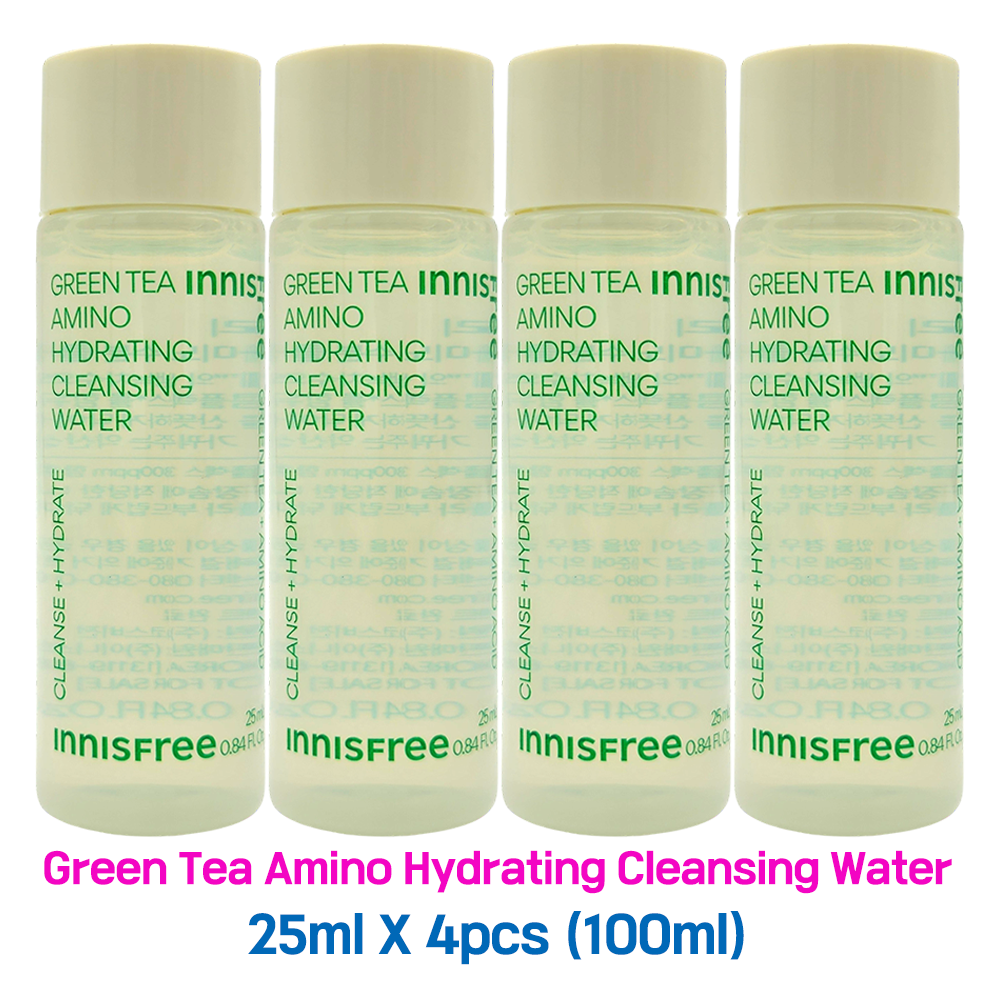 4pcs/100ml❤️[INNISFREE] Green Tea Amino Hydrating Cleansing Water 25ml (Sample)